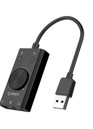 Звуковая карта ORICO SC2-BK USB 2.0 внешняя стерео с регулятор...