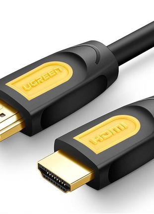 Кабель видео Ugreen HDMI 2.0 4K 3D 0.75М Black-Yellow (HD101)