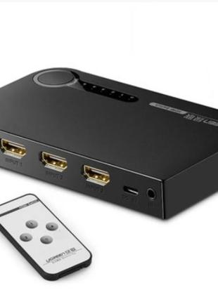 Сплиттер Ugreen Коммутатор Разветвитель HDMI 1х3 4K Black (40234)