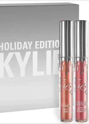 Набор жидких помад Matte Liquid Lipstick Kylie Holiday Edition...