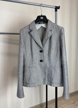 Пиджак  max mara weekend, лён + коттон, серый пиджак на лето