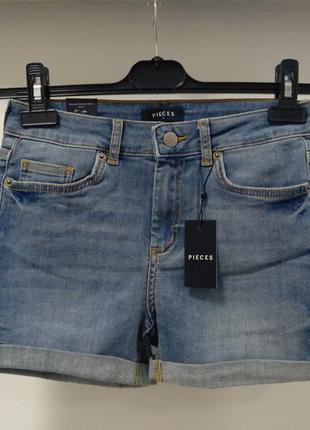 Брендовые шорты джинсовые pieces дания европа оригинал бренд о...