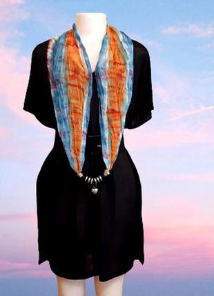 Черная туника, мини платье h&m с ярким шарфом, м-2xl