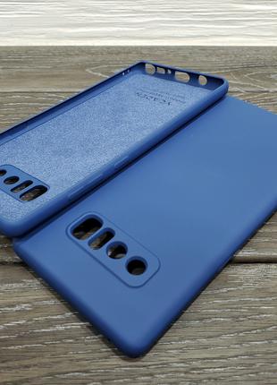 Силиконовый чехол для Samsung Galaxy Note 8 синий матовый бамп...