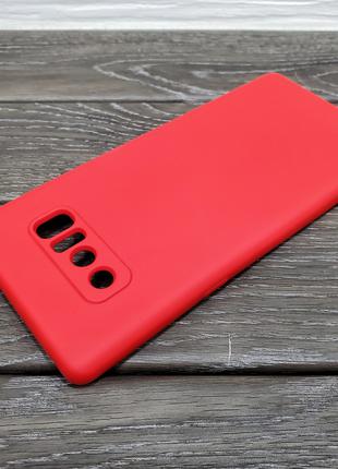 Силиконовый чехол для Samsung Galaxy Note 8 красный матовый ба...