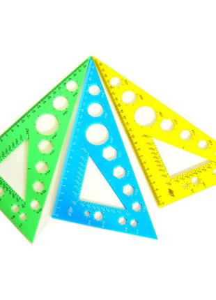 Трикутник пластиковий 90/60/30, 23 сантиметри, кольоровий, Спе...