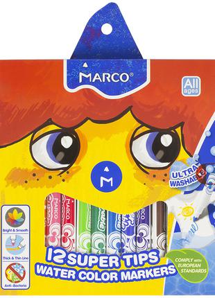 Фломастери 12 кольорів Marco FM1630-12CB