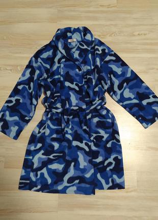 Детский синий халат от george цвета камуфляж на 9-10лет