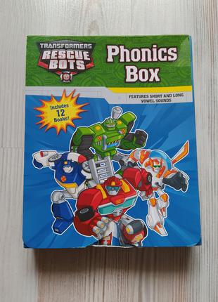 Набор 12 детских книг брошюр phonics box transformers