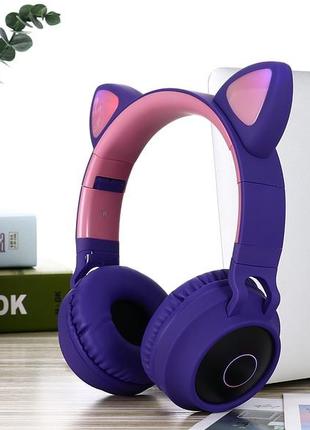 Bluetooth наушники кошачьими ушками детская гарнитура с поддер...