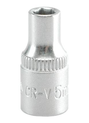 Головка торцевая 6-гранная, CrV, под квадрат 1/4" YATO М5 Х 25 мм