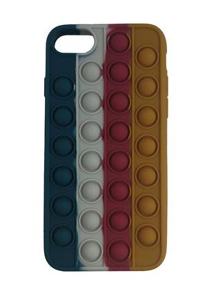 Чехол Pop it Silicon case iPhone 6/7/8 Blue+White+Red