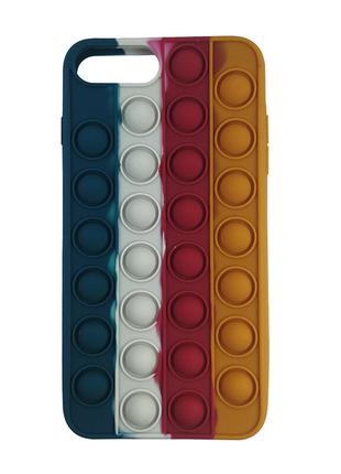 Чехол Pop it Silicon case iPhone 6/7/8 Plus Blue+White+Red
