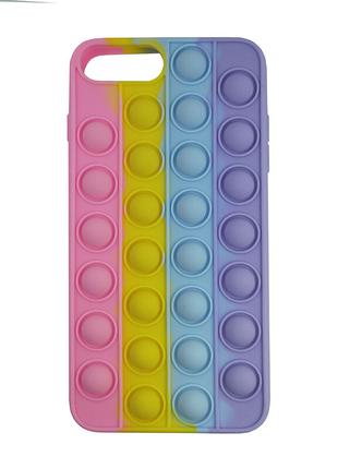 Чехол Pop it Silicon case iPhone 6/7/8 Plus Pink+Yellow+Blue