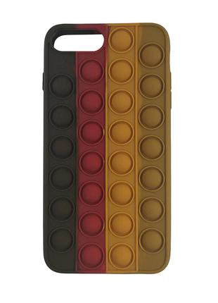 Чехол Pop it Silicon case iPhone 6/7/8 Plus Black+Red+Brown
