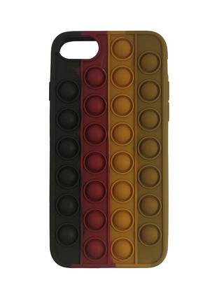 Чехол Pop it Silicon case iPhone 6/7/8 Black+Red+Brown