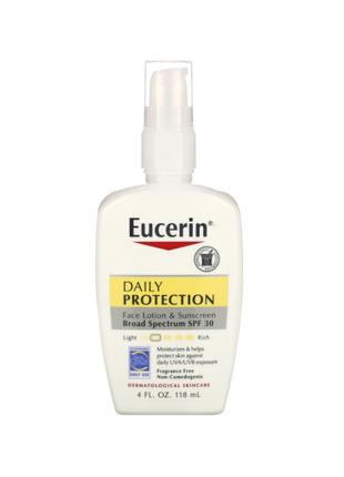 Солнцезащитный, увлажняющий лосьон для лица, SPF 30, Eucerin