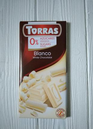 Шоколад белый без сахара Torras 75г (Испания)