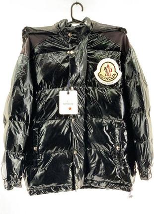 Пуховик moncler black теплый зимний женский пуховик/куртка черная