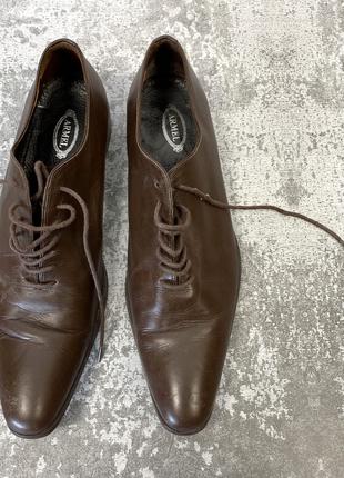 Туфли стильные Armel, кожаные, коричневые, Разм 8 (41, 27 см),...