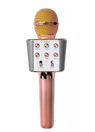 Беспроводной микрофон-караоке bluetooth WSTER WS-1688 Розовый