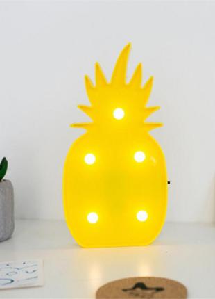 Светильник настольный ночник Toys Lamp Ананас 3D желтый