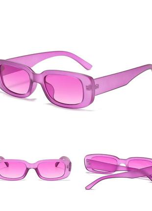 Тренд рожеві окуляри вузькі прямокутні сонцезахисні ретро 60-т...