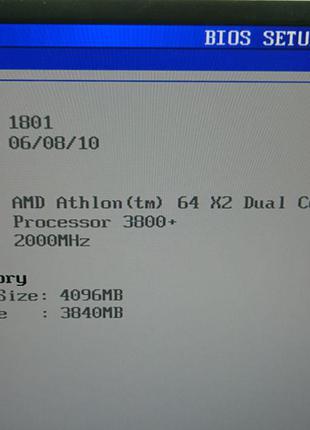 AMD Athlon 64 X2 3800 AM2, L1 128 Кб x2, Кэш L2 512 Кб x2, DDR2