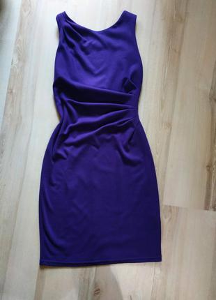 Женское фиолетовое платье с открытой спиной new look