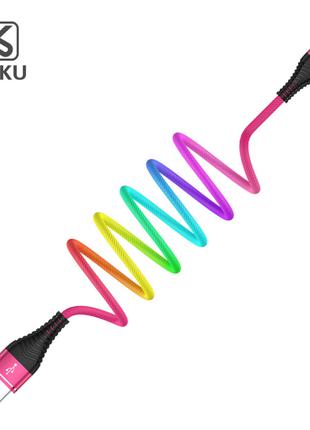 USB кабель Kaku KSC-109 microUSB 3.2A / 1.2m - Rainbow