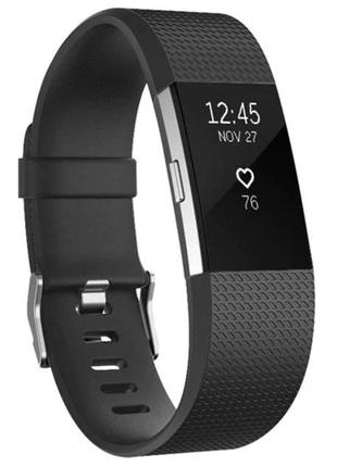 Силиконовый ремешок для фитнес браслета Fitbit Charge 2 - Black L
