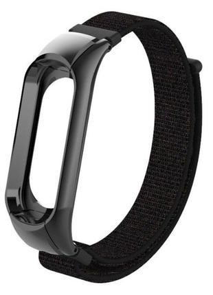 Нейлоновый ремешок для фитнес-браслета Xiaomi Mi Band 3 - Black