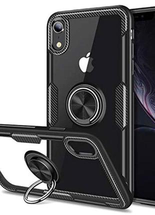 Чехол Primolux Ring Magnetic Stand для Apple iPhone Xr - Black