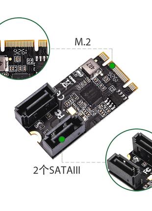 Контроллер 2-х SATA на M.2 NGFF NVMe