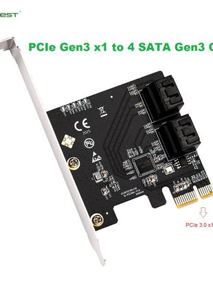 Контроллер 4 порта SATA на PCI-E x1, адаптер