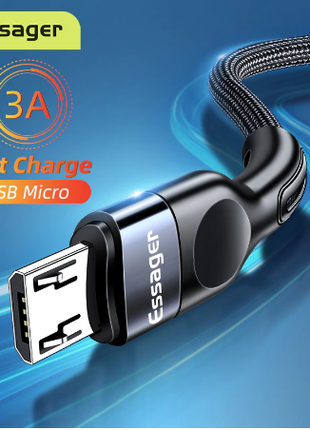 Essager Micro USB Nylon кабель быстрой зарядки 5V/2.4A 1 м