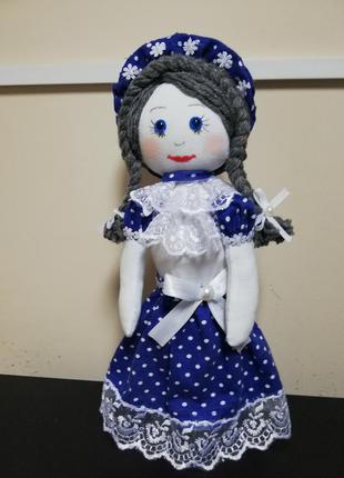 Інтер'єрна текстильна лялька аннушка ручна робота
