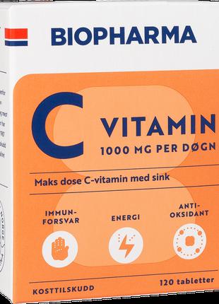 Витамин С 1000 мг + цинк для взрослых, Biopharma - 120 капсул ...