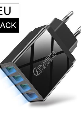 Сетевое зарядное устройство для быстрой зарядки 4 port USB QC3...