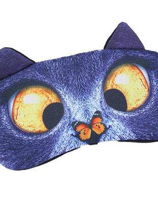 Удобная маска для сна "3D котик 4" Повязка на глаза детская. Н...