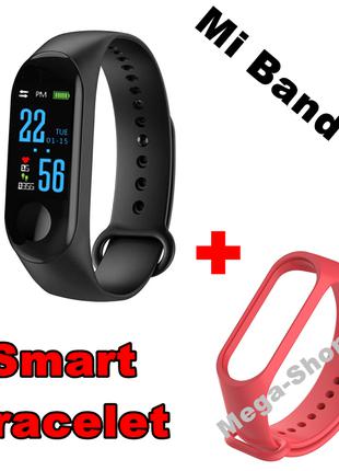 Фитнес браслет трекер Mi Band M3 зарядка USB, женские мужские ...