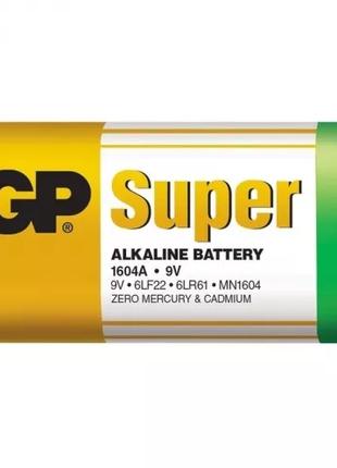 Батарейка крона GP Super Alkaline Battery 9V. Алкалиновая бата...