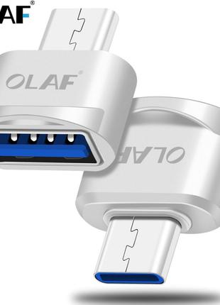 Адаптер OTG Type-C - USB. Переходник для соединения устройств ...