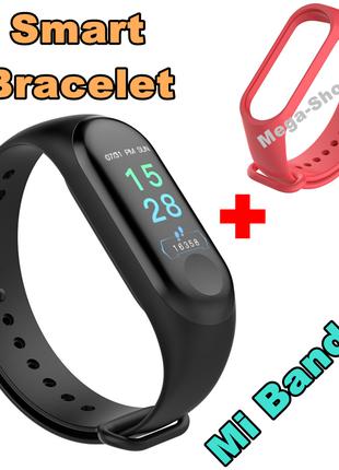 Фитнес браслет трекер Mi Band M3 клипса зарядка, женские мужск...