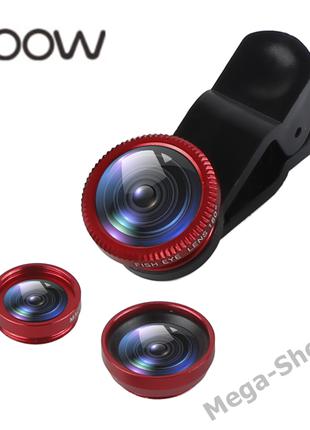 Объектив линза для смартфона телефона 3в1 - Macro, Fisheye len...