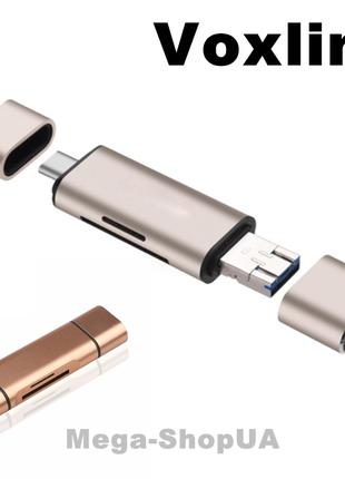 Универсальный кард-ридер 5 в 1 OTG USB, Type-C, microUSB - Mic...