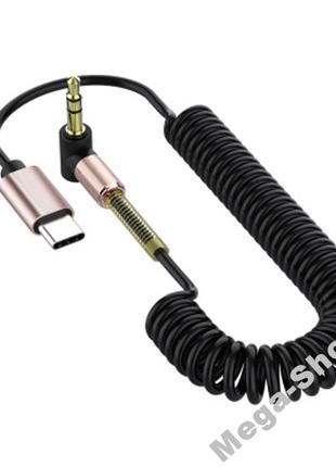 Аудио кабель Tiegem Premium AUX Type-C - mini jack 3.5мм. AUX-...