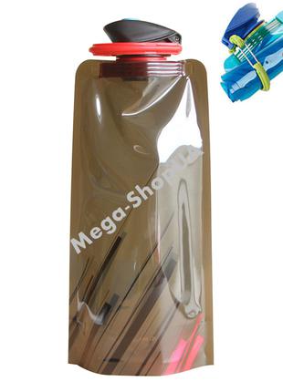 Складная бутылка для воды с карабином 550 мл Sport Bottle. Мяг...