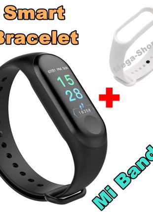 Фитнес браслет трекер Mi Band M3 клипса зарядка, женские мужск...