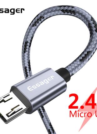 Кабель для зарядки телефона смартфона 2.4A USB - micro USB 1м....